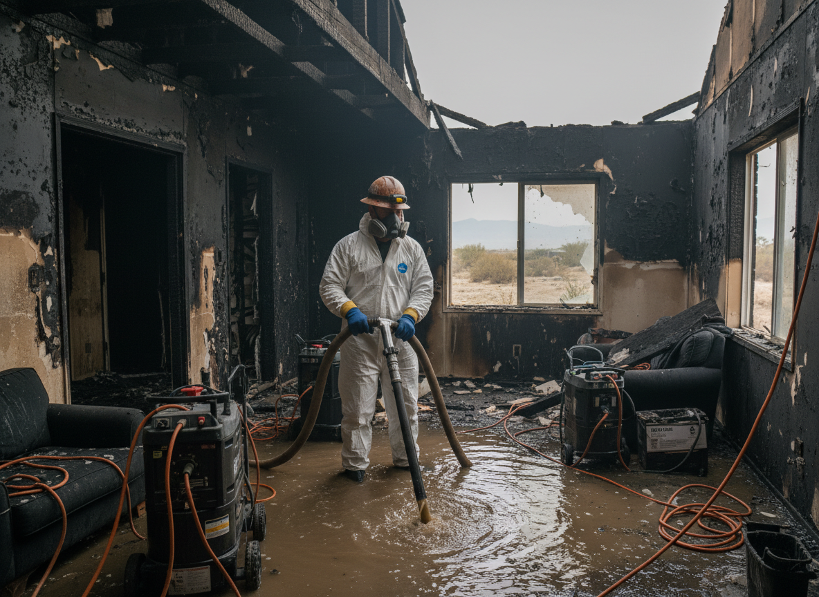 Water Damage Remediation After Fire in Littlerock, CA